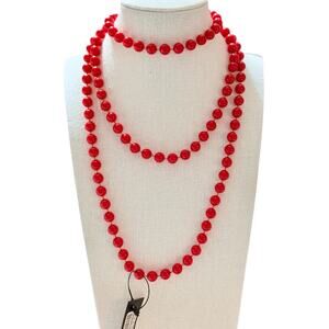 NWT Vintage Single-Strand Plastic Bead Necklace – 24” Long